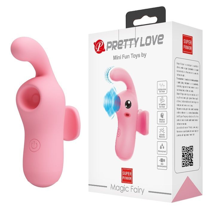 Стимулятор для клитора Pretty Love Magic Fairy на палец, розовый, 9.1 см