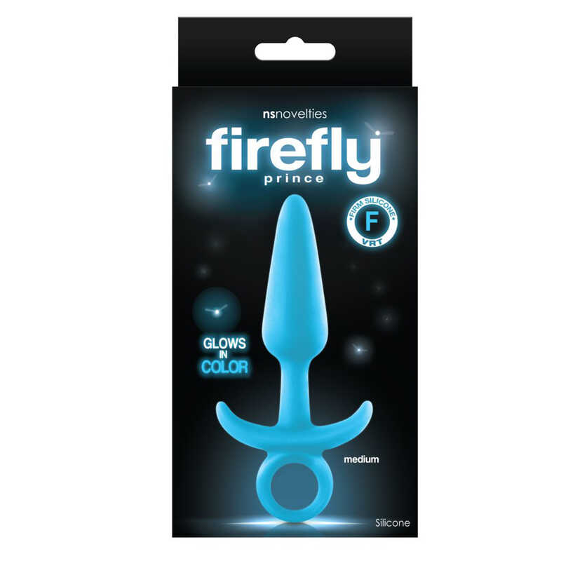 Анальна пробка з кільцем FIREFLY PRINCE MEDIUM BLUE, що світиться