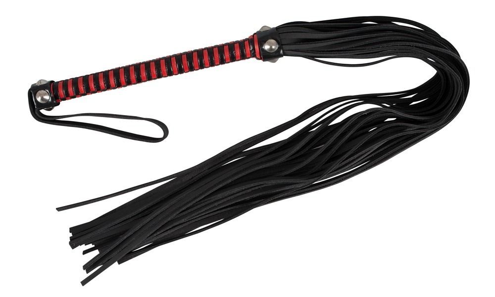 Флоггер кожанный ZADO Tools Leather Flogger, черно-красный