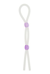 Кольцо эрекционное 7" Silicon Cock Ring with 2 beads, LAVENDER