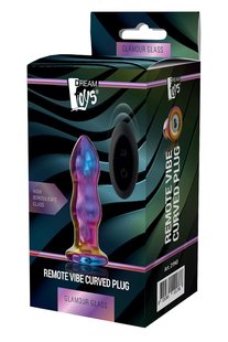 Анальная пробка с вибрацией двухуровневая стеклянная Dream Toys GLAMOUR GLASS