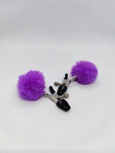 Зажимы на соски DS Fetish Nipple clamps metal poliester violet