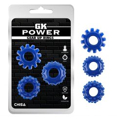 Набір кілець GK Power cock Rings 3 шт Set-Blue, Синий, Універсальний
