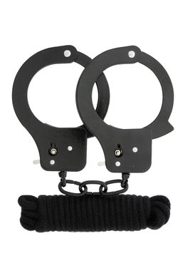 Набор наручники и бондаж Bondx Metal Cuffs & Love, черный
