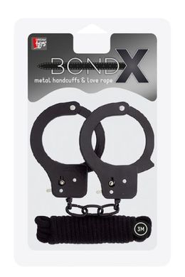 Набор BONDX METAL CUFFS & LOVE ROPE SET, BLACK