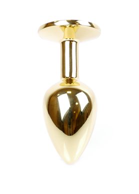 Анальна пробка з каменем Plug-Jewellery Gold PLUG- Red розмір S