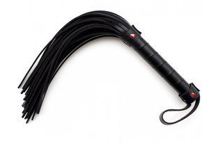 Флогер з червоним серцем DS Fetish Flogger black with red heart
