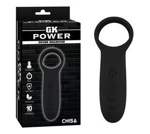 Кільце ерекційне з кліторальною вібростимуляцією&nbsp;CHISA GK Power&nbsp;Desire&nbsp;Magnifier, чорне