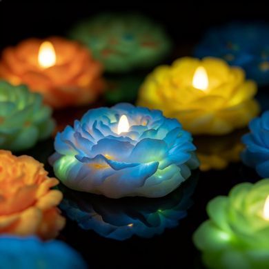 Свеча пион люминесцентный GlowKink низкотемпературная, розовая, L