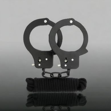 Набор наручники и бондаж Bondx Metal Cuffs & Love, черный