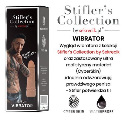 Вибратор реалистичный Stiflers Collection бежевый, 15.8 х 4.5 см