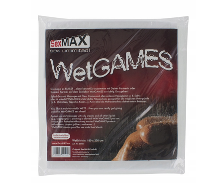 Простирадло вінілове біле SexMAX WetGAMES Sex sheet, 180 x 220 cm