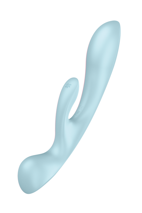 Вибратор кролик Satisfyer Triple Oh с тремя моторами, голубой