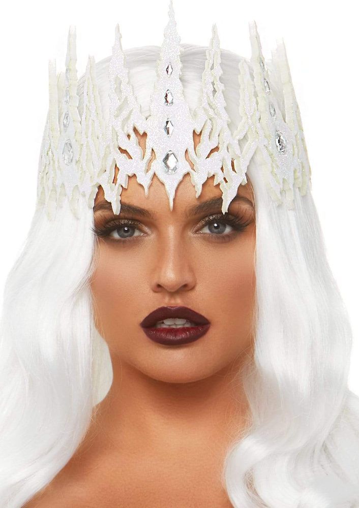 Корона с кристаллами Glitter Die Cut Jeweled Crown от Leg Avenue, белая