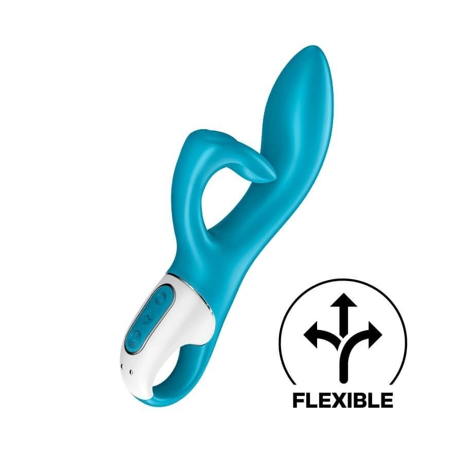 Вибратор кролик Satisfyer Embrace Me с тройным отростком для стимуляции клитора, голубой