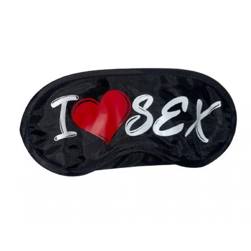 Маска на очі з написом "I LOVE SEX"