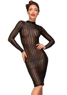 Сукня прозора в смужку Noir Handmade F182 чорна, XXL