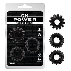 Набір кілець GK Power cock Rings Set 3 шт-Black, Черный