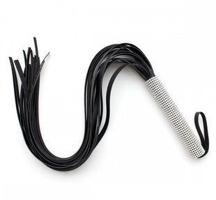 Флогер зі стразами DS Fetish Flogger diamond L black