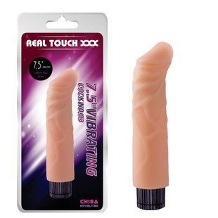Вибратор&nbsp;из киберкожи на батарейках Chisa Real Touch XXX, бежевый