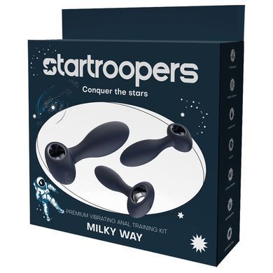 Набір анальних стимуляторів, S, M, L, Dream Toys Startroopers Milky Way, два з вібрацією, синій