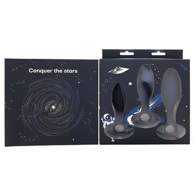Набір анальних стимуляторів, S, M, L, Dream Toys Startroopers Milky Way, два з вібрацією, синій