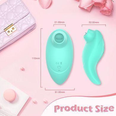 Вібратор із кліторальним стимулятором із язичком Every Night Toys Jen, зелений, 10 режимів вібрації