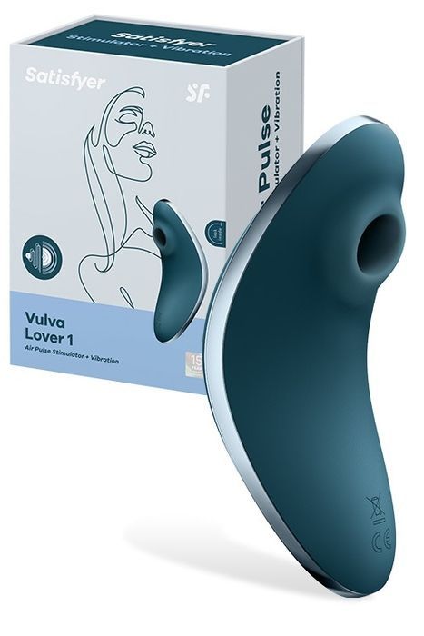 Вакуумный клиторальный стимулятор Satisfyer Vulva Lover 1 с вибрацией, синий