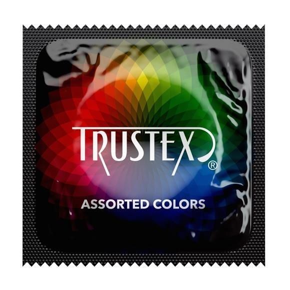 Презервативи Trustex Assorted Colors різних кольорів, з мастилом