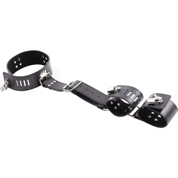 Ошейник с наручниками DS Fetish Collar with handscuff black