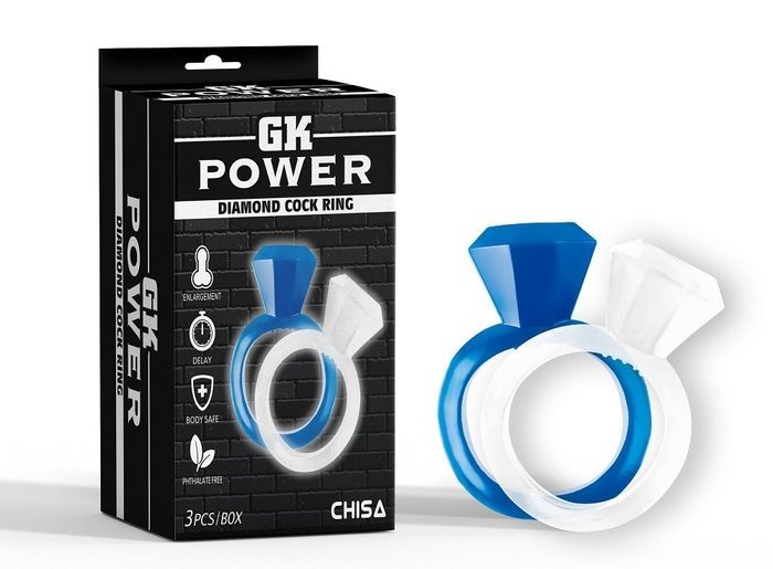 Набор эрекционных колец Chisa GK Power Diamond&nbsp;Cock&nbsp;Ring в виде колец с брильянтами,&nbsp;2 шт.