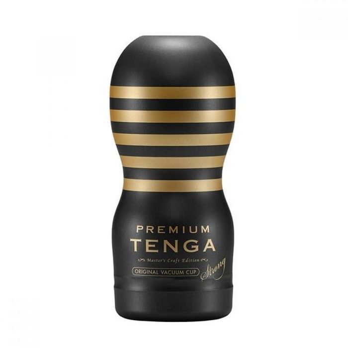 Мастурбатор&nbsp;с рельефной внутренней структурой Tenga&nbsp;Premium&nbsp;STRONG и вакуумной стимуляцией