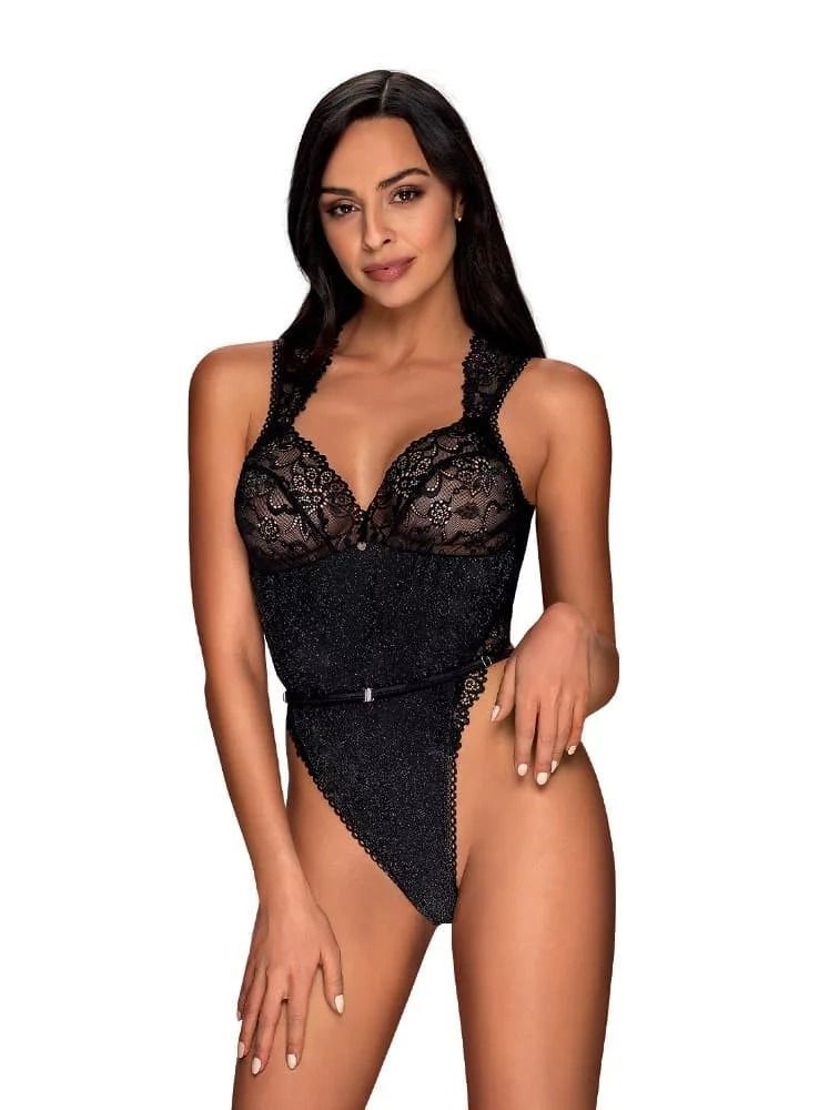 Елегантне сексуальне боді Obsessive Elisetta чорне, L/XL