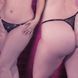 Трусики стринги со стразами и открытым доступом CalExotics Crotchless Thong, черный