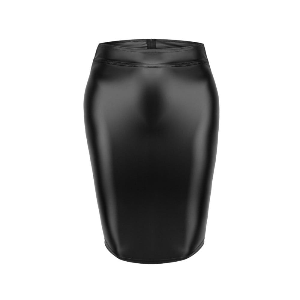 Юбка из искусственной кожи Noir Handmade F273 с молнией, черная, 4XL