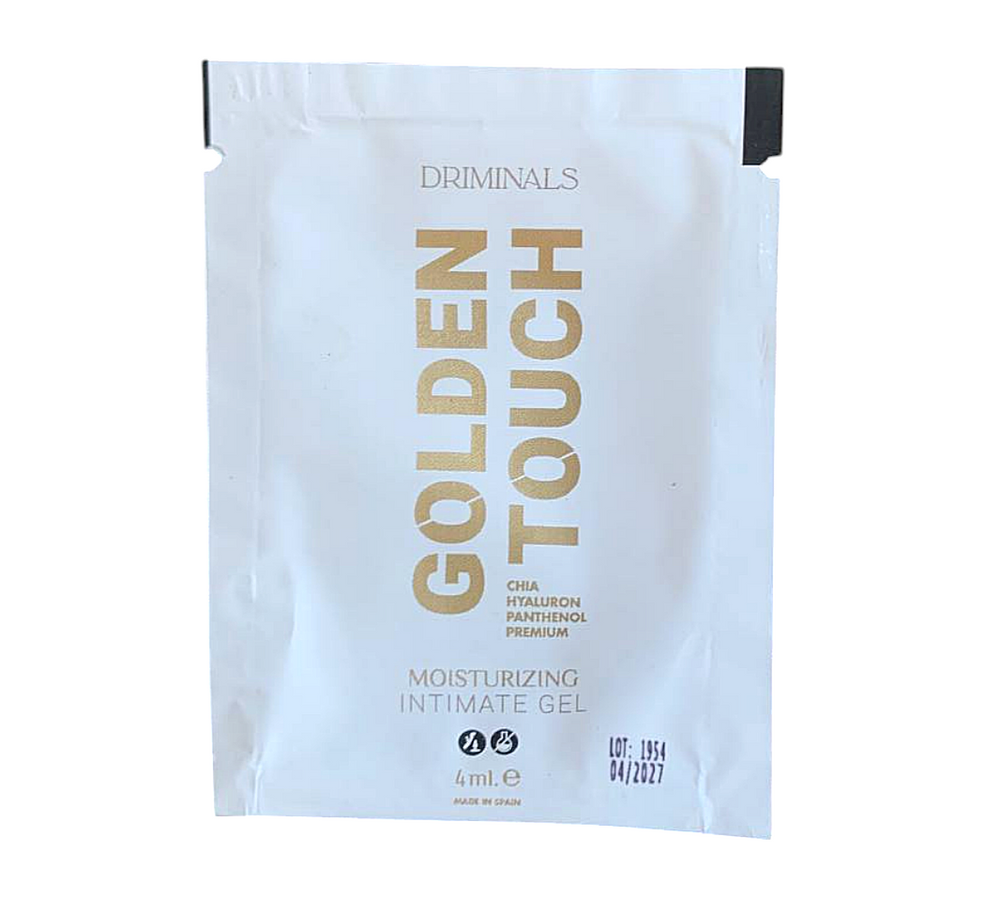 Пробник/Лубрикант на водной основе Driminals Golden Touch с чиа и гиалуроновой кислотой, 4 мл