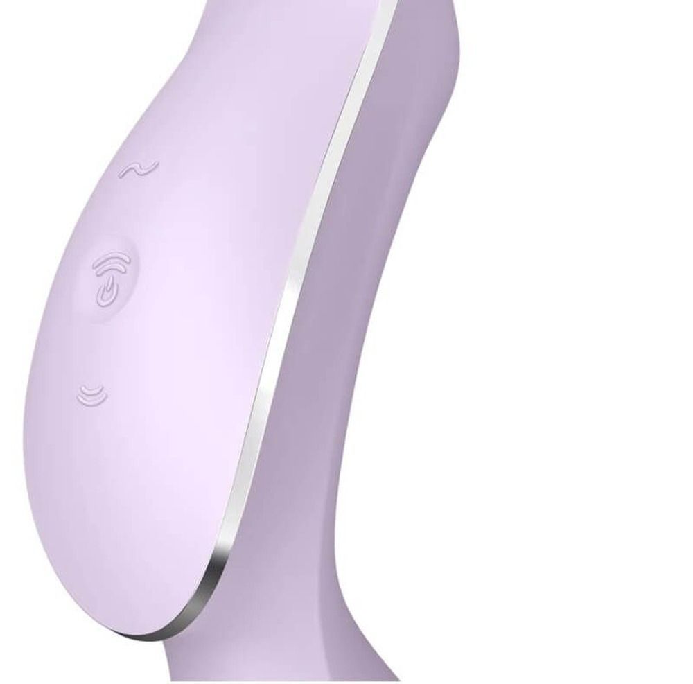 Подвійний вібратор з вакуумною стимуляцією Satisfyer Curvy Trinity 2 бузковий