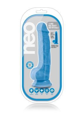 Фалоімітатор з подвійною щільністю NEO 7.5 INCH COCK W. BALLS BLUE