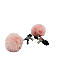 Затискачі на соски DS Fetish Nipple clamps metal poliester pink