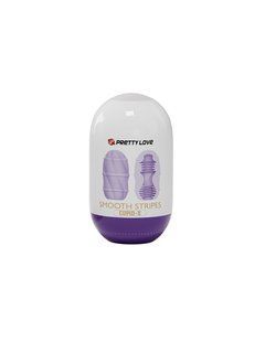 Мастурбатор мини с ребристым рельефом Pretty Love Smooth Stripes Cupid X Egg, фиолетовый