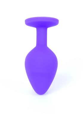 Анальная пробка с камнем Plug-Jewellery Purple Silicon PLUG Medium- Red Diamond размер М