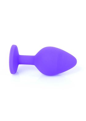 Анальная пробка с камнем Plug-Jewellery Purple Silicon PLUG Medium- Red Diamond размер М