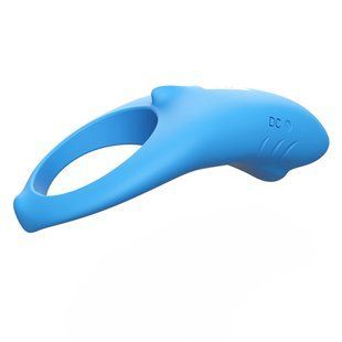 Ерекційне кільце з вібрацією Shark light blue