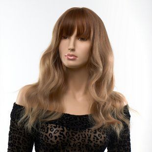 Парик длинный волнистый с челкой Fetish Hair омбре русый, 50 см
