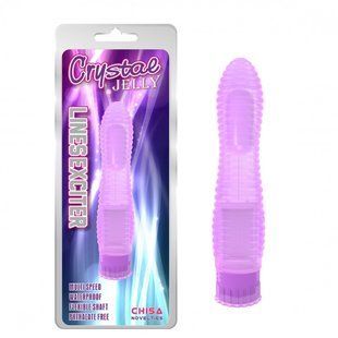 Вибратор рельефный Chisa&nbsp;Crystal&nbsp;Jellie&nbsp;Lines&nbsp;Exciter на батарейках, фиолетовый
