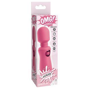 Вібратор мікрофон Pipedream OMG! Wands #Enjoy, з гнучкою головкою, рожевого кольору, 15 х 4 см