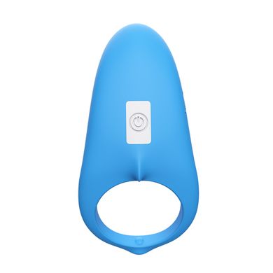Эрекционное кольцо с вибрацией Shark light blue