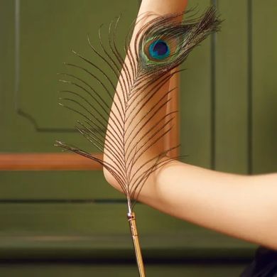 Набір з 2 пір'їнок ,Natural Peacock Flirting Feather Tickler