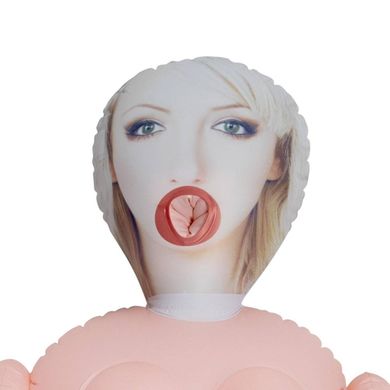 Надувна секс-лялька, три робочі отвори, бежева, 155 см