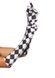 Рукавички Leg Avenue Harlequin сатинові, чорно-білі, One Size